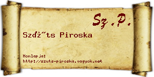 Szüts Piroska névjegykártya