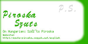 piroska szuts business card